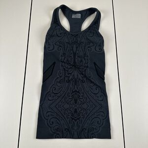 Athleta Gray Seamless Paisley Racerback Bra Tank Top Womens Sz XS